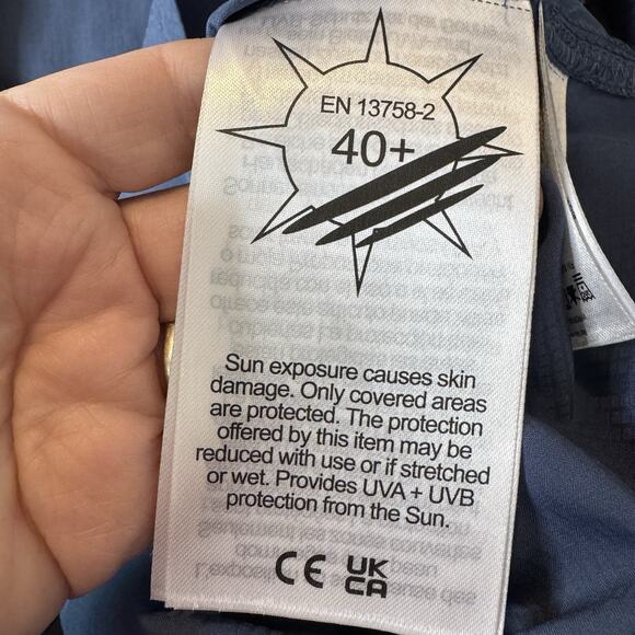 Columbia Omni-Shade Men's Shirt Large Fishing Vent Blue Roll Tab Sleeve UFP40+ - Picture 6 of 7